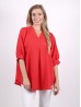 Fashion Blouse W/ V Neck & Buttoned Back (GET FREE NE065-216RD)